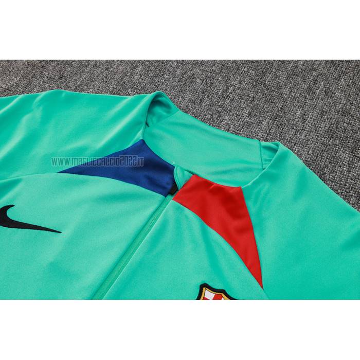 Tuta da Track de Felpa del Barcellona Bambino 2023-2024 Verde Claro